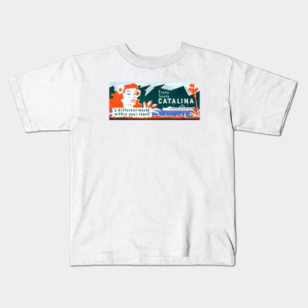 1940s Santa Catalina Island Kids T-Shirt by historicimage